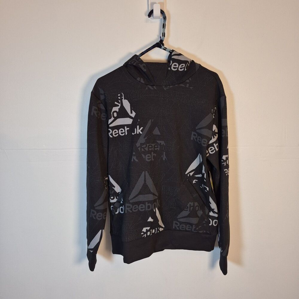 Reebok Men's Unwind Hoodie Size Small Black White Logo
